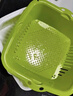 茶花洗菜篮沥水篮滤水筛双层两用果蔬沥水筛滤水筐水果盘大中号可选 绿色 大号1160 实拍图