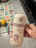 膳魔师（THERMOS）儿童吸管保温杯超轻316L不锈钢把手学生杯幼儿园婴儿水杯上学TCKC 实拍图