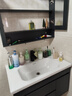 皇生金智能浴室柜陶瓷一体盆洗脸盆柜卫生间卫浴洗漱台简约洗手盆柜组合 轻奢灰+智能镜柜半+陶瓷盆 80cm 实拍图