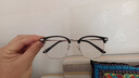 蔡司（ZEISS）镜片近视眼镜男纯钛合金眉线半框变色防蓝光辐射散光眼睛可配度数 黑银框-0度清底防蓝光平光镜（8仓发货） 实拍图