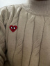 查尔斯桃心针织衫男女情侣款爱心刺绣休闲保暖高领针织毛衣男女同款 杏色 S 实拍图