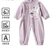 欧孕（OUYUN）宝宝连体罩衣秋冬婴儿爬行防水防脏爬爬服反穿衣儿童吃饭围兜 草莓小兔 【防水防脏 】 90cm 【推荐身高 83-90cm】 实拍图