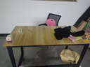 馨美凯电脑桌台式家用简易书桌办公桌简约现代工作台租房卧室学习写字桌 【单桌1.6cm厚桌面】黑架+浅胡桃 长120cm*宽60cm*高74cm 实拍图