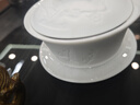 西多米盖碗茶杯羊脂玉白瓷凹雕三才盖碗泡茶功夫茶具德化茶碗新年礼物 实拍图