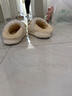 利达妮（TZLDN）包跟棉拖鞋女秋冬季2025新款孕妇月子鞋室内家居防滑保暖毛绒棉鞋 白色【可爱饭团】 38-39 【适合37-38】 实拍图