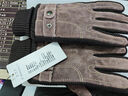 红蜻蜓真皮手套男冬天骑车摩托车加绒加厚触屏保暖防风防溅水猪皮棉手套 款式一 - 真皮加绒加厚 - 咖色 均码 防风触屏 实拍图