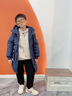 保姆贝贝儿童羽绒服中长款男款过膝2025冬季新款加厚中大童男童学生外套 藏青色 160 实拍图