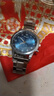 男士时尚商务手表三针数字刻度表盘潮流钢带青少年腕表石英表 蓝色【手表+送调表器】 实拍图