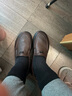 意尔康男鞋秋季羊皮舒适一脚蹬皮鞋男软面套脚商务休闲鞋 59171W 棕色42 实拍图