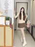 环球奶白色加绒高帮棉鞋女2025冬新款毛茸茸校园风潮流休闲运动鞋板鞋 实拍图