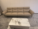 全友家居现代简约头层牛皮沙发带脚凳客厅家具直排真皮沙发茶几组合 浅卡其 | 3.0m新（102711沙发） 实拍图