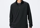 优衣库男装柔滑弹力摇粒绒半拉链套头衫/长袖25秋冬新款481184 09 黑色 XL /180/108B 实拍图