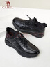 骆驼（CAMEL）男士套脚快穿牛皮商务休闲运动皮鞋 G14A220724 黑色 42 实拍图
