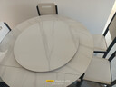沐晨岩板餐桌实木可伸缩折叠圆餐桌椅组合现代简约小户型餐厅吃饭桌子 4轨道黑白色-雪山白岩板【木椅】 1.20m一桌四椅 实拍图