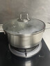 Momscook 不锈钢煲汤锅电磁炉通用火锅复底火锅盆平底双耳汤锅锅具 【建议3-4人】 24cm 实拍图