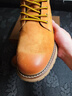 骆驼（CAMEL）【王俊凯同款】加绒马丁靴男鞋秋冬新款大黄靴女户外工装登山靴子 GE122W7757T 金黄色（男款） 41 实拍图