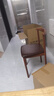 餐椅现代简约网红牛角椅餐厅咖啡厅餐桌椅子北欧轻奢靠背凳子卧室  （摩卡色软皮）田园胡桃铁架 实拍图