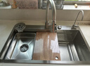 摩恩阳光系列厨房水槽大单槽洗菜盆一体盆304不锈钢台上中下家用洗碗水池 四孔集渣银色水槽-圆形抽拉顶配 68*46CM 实拍图