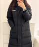 斐乐蓬蓬羽绒服丨FILA过膝长款羽绒女连帽防污保暖外套 正黑色-BK 2XL 180/96A 实拍图