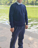 罗蒙假两件长袖针织衫男士秋冬款休闲衬衫领打底衫中青年保暖毛衣男装 藏青色 【春秋款】 XL 175 （适合140-160斤） 实拍图