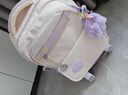 PRUY减负护脊书包大容量高中学生初中生书包女生小学生双肩背包 紫配白 长32厚19高46cm 实拍图