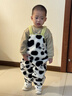 巴拉巴拉儿童套装男童冬装女童棉服宝宝背带裤两件套加绒 白黑色-斑点狗造型-00319 90 实拍图