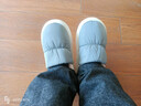 洁丽雅防水棉拖鞋男士秋冬季室内居家防滑保暖厚底踩屎感加绒全包棉鞋女 灰色【防水羽绒布，耐赃易清洗】 40-41 (适合39-40) 实拍图