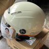 野马（YEMA）3C认证359S电动摩托车头盔男女夏季防晒半盔四季通用安全帽新国标 卡其花+咖短 实拍图