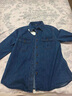 优衣库女装牛仔工装衬衫/长袖水洗产品外套通勤休闲480004 67 海蓝色 L 实拍图