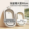 iuu婴儿洗澡盆 可折叠宝宝浴盆大号 洗澡神器躺托浴架新生儿童用品 【北欧灰】+可调节感温浴架 材质：FAD食品级材质检测认证 实拍图
