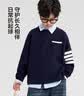 左西男童毛衣秋冬款儿童学院风针织衫2026新款中大童冬装 藏青色130 实拍图