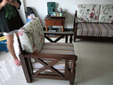 思美琢美式乡村实木桃花心木沙发布艺风格小户型客厅复古家具实木沙发 三人位 实拍图