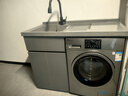 赛诺纳美太空铝洗衣机柜小户型切角阳台滚筒带搓衣板洗手洗脸池浴室柜组合 【加厚铝材】1.2M-灰色台面【发左盆】-超值款 实拍图