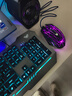 狼蛛（AULA）T101真机械手感键盘鼠标套装 有线键鼠套装 键盘电竞游戏专用 办公电脑通用 冰蓝光 金属面板 黑 实拍图