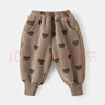 嘟嘟家【柔软厚实】儿童裤子秋冬款加绒宝宝冬装婴儿保暖裤女童男童棉裤 咖色小熊 100 实拍图