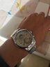 冠琴（GUANQIN）手表男机械表全自动镂空飞轮瑞士品质防水夜光皮带男士双日历手表 银色灰面-精美礼盒-定制刻字 实拍图