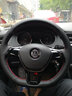 奥迈尔 大众真皮手缝方向盘套新探岳途昂途岳朗逸高尔夫7速腾凌渡宝来POLO迈腾帕萨特途观L把套改装 黑色红线两侧打孔 凌度专用 实拍图