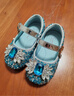 斯纳菲女童皮鞋春秋爱莎公主鞋儿童水晶鞋中大童演出鞋软底鞋冰雪蓝26 实拍图