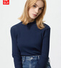 优衣库女装罗纹高领T恤/长袖小高领内搭25秋冬新款479588 68 深蓝色 M /160/84A 实拍图