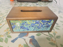 初心 胡桃木纸巾盒家用抽纸盒欧式客厅高级感简约纸抽盒实木质收纳盒 油画纸巾盒《鸢尾花》-桃花芯木 实拍图