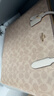 蔻驰（COACH）【品牌直供】女士大号大容量单肩手提托特包沙黄拼粉笔白色CBT20 实拍图