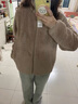 优衣库女装男装长绒摇粒绒拉链茄克/长袖外套夹克冬新款479611 30 浅米色 M 实拍图