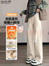 自由系阔腿裤女秋冬加绒新款高腰显瘦宽松垂感香蕉直筒窄版羊毛休闲裤子 实拍图