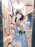 唐努乌（Tang Nu wu）洛丽塔裙子猫爪op学生Lolita 优雅连衣裙小公主裙子正礼物 【厚款】蓝天白云 M 【90-115斤】 实拍图