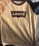 Levi's 李维斯儿童装男童长袖T恤春秋款圆领打底衫百搭撞色插肩袖上衣 焦糖布丁白 110 /56 【建议身高104-110cm】 实拍图