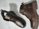 公牛世家马丁靴秋冬季新款牛皮英伦风大头皮鞋男士休闲高帮复古工装靴子男 古棕【加绒款棉鞋】GN123102994 42 （运动码） 实拍图