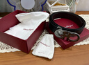 菲拉格慕（Ferragamo）腰带男士商务双面板扣皮带牛皮 3.5CM宽 七夕节礼物 送男友礼盒装 黑棕荔枝纹/枪色扣679710-689134 实拍图