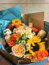 艾斯维娜鲜花速递向日葵混搭花束生日礼物全国同城配送 向日葵香槟韩式花束 实拍图