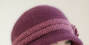 红蜻蜓女士中老年人帽子冬季老人帽毛线妈妈帽冬天奶奶婆婆老太太针织帽 兔毛混纺[单帽]W2415紫红色 实拍图