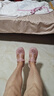 华美健步洞洞鞋女防滑包头凉拖鞋海边沙滩鞋柔软果冻鞋HM2136浅粉37 实拍图